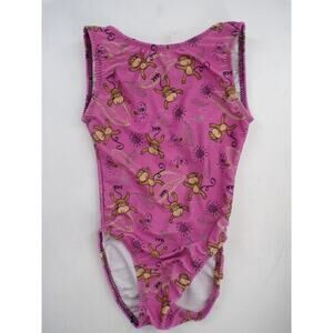 Gymnastics Leotard Flip Flops Large Child Monkey Pink Gymnastics